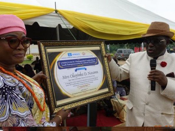 UNESCO-IACIU Honours Ogun State NYSC Coordinator, Mrs. Olayinka D. Nasamu With Distinguished Leadership in Youth Entrepreneurship & Cultural Promotion Award