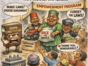 LEGISLATORS ARE FOR LAWS, NOT FOR RICE AND TRANSFORMERS